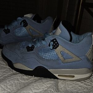 Jordan Kids Light Blue Suede Sneakers with Black Accents